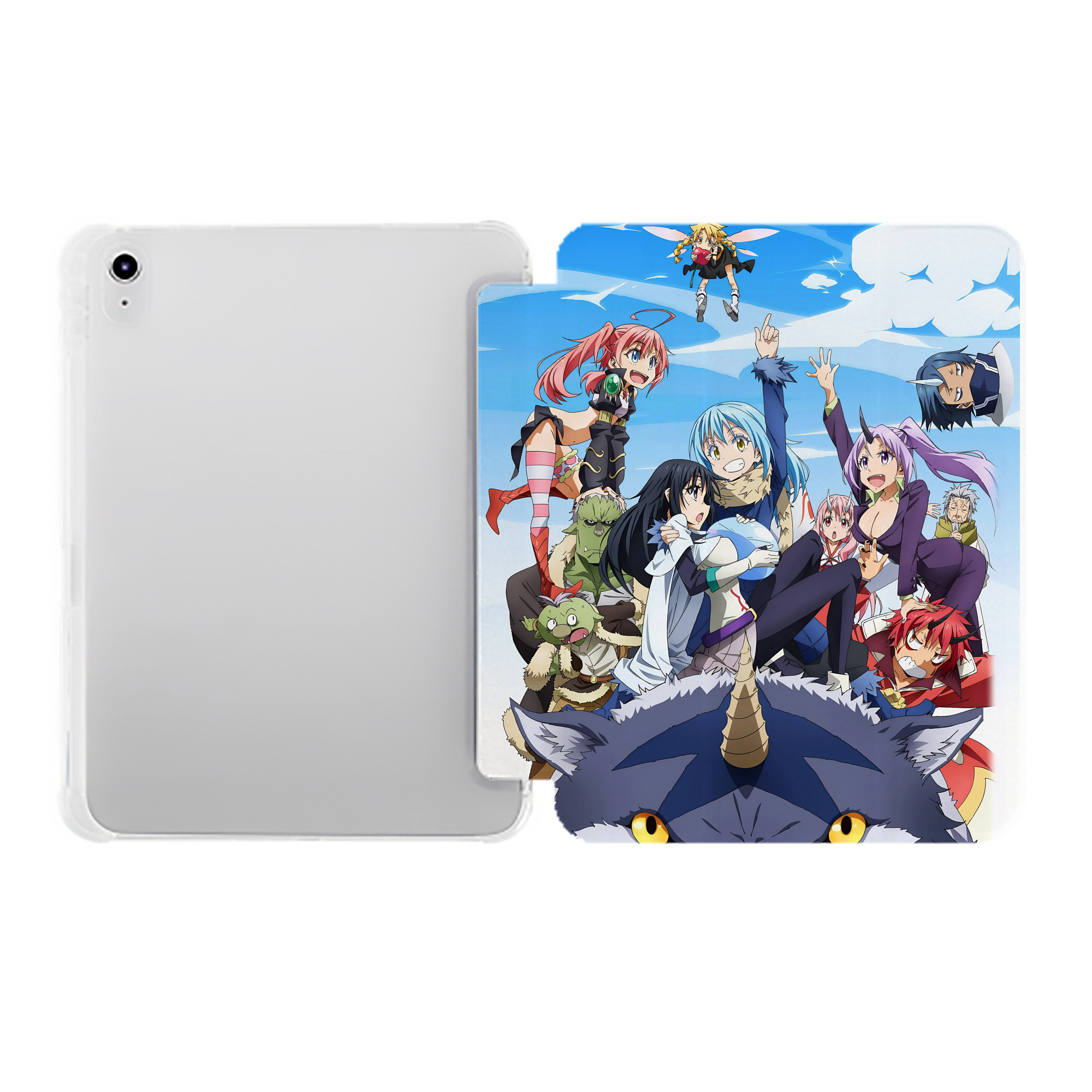 （画像用） 転スラ Regarding Reincarnated to Slime IPad ケース ペン収納付き 三つ折りスタンド PUレザー×シリコン 対応機種9.5/10.5/10.9インチ